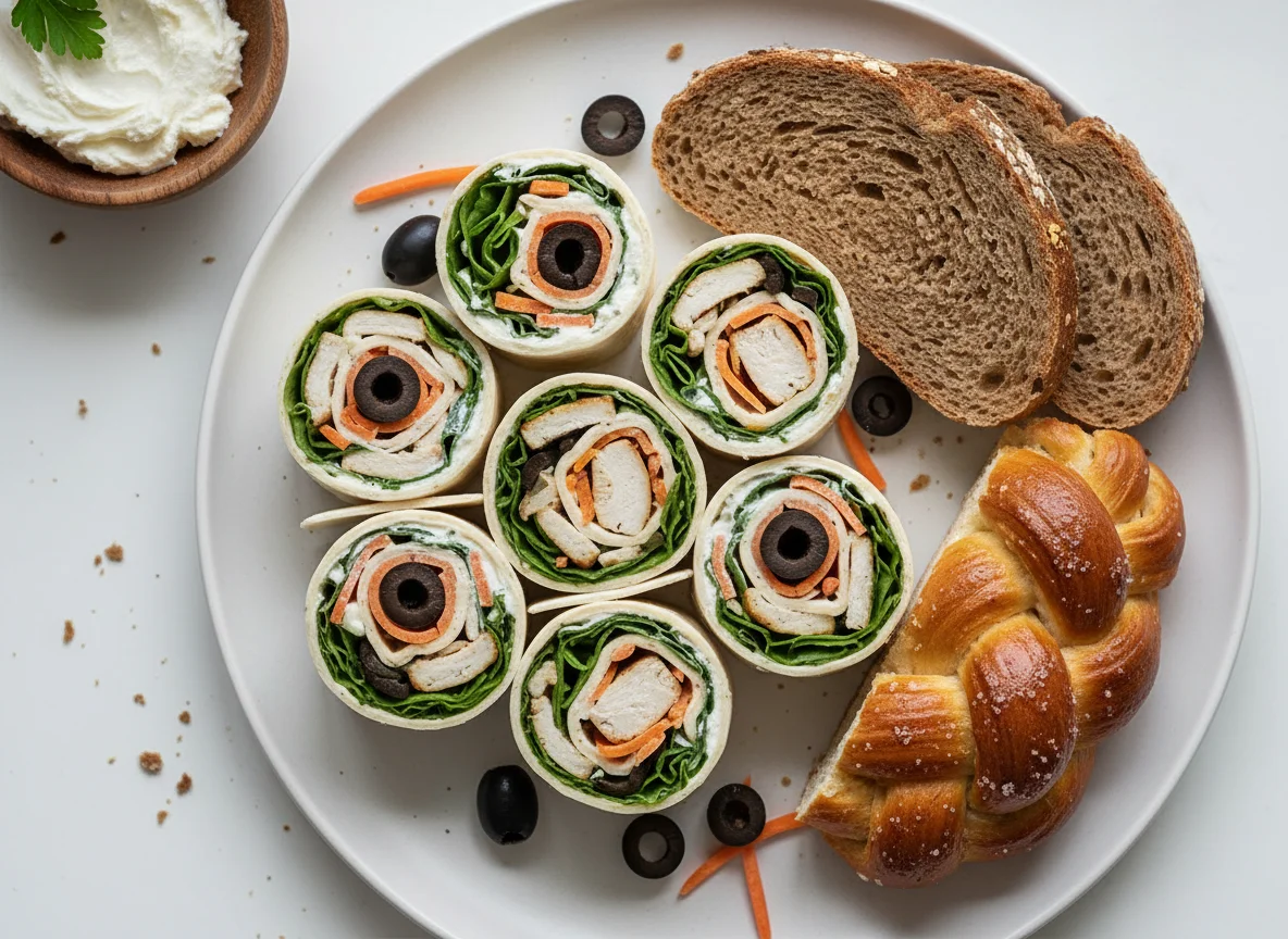 Wrap-Rollen und Brot photo