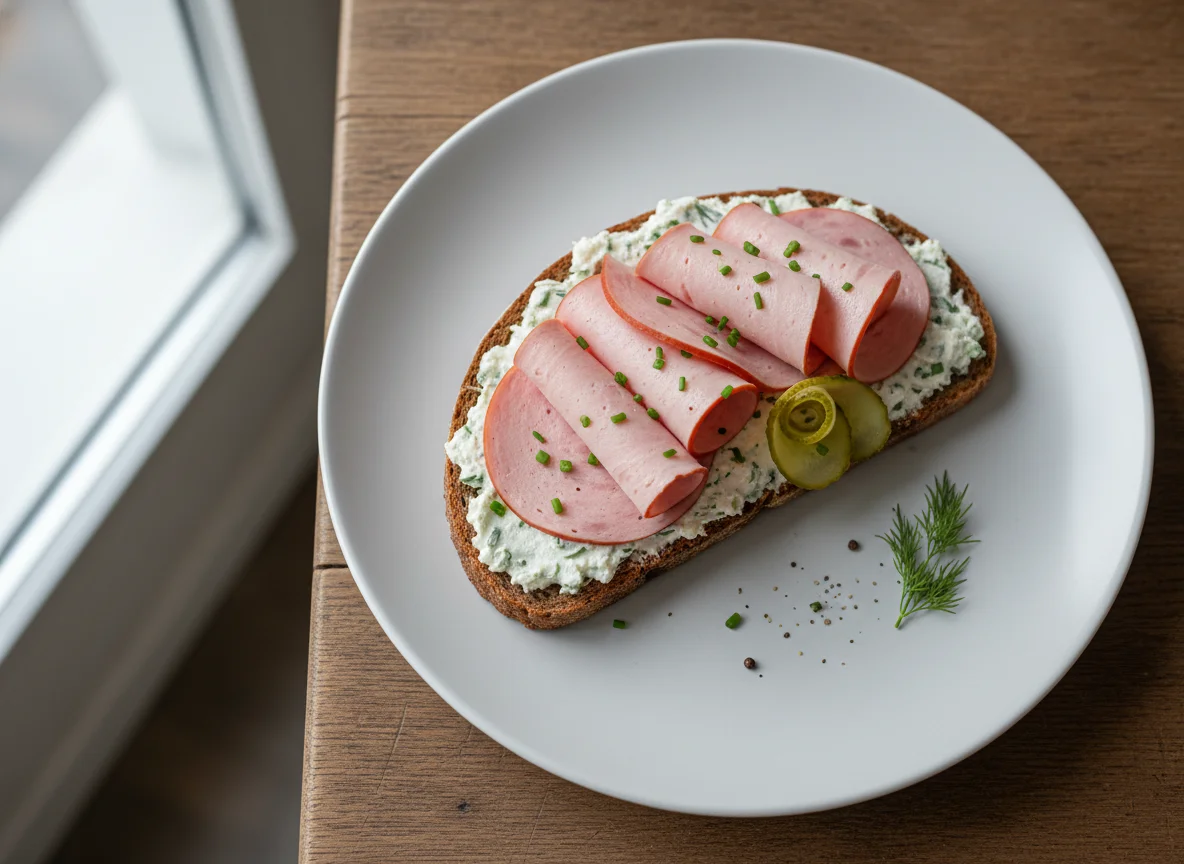 Wurstbrot mit Aufstrich photo