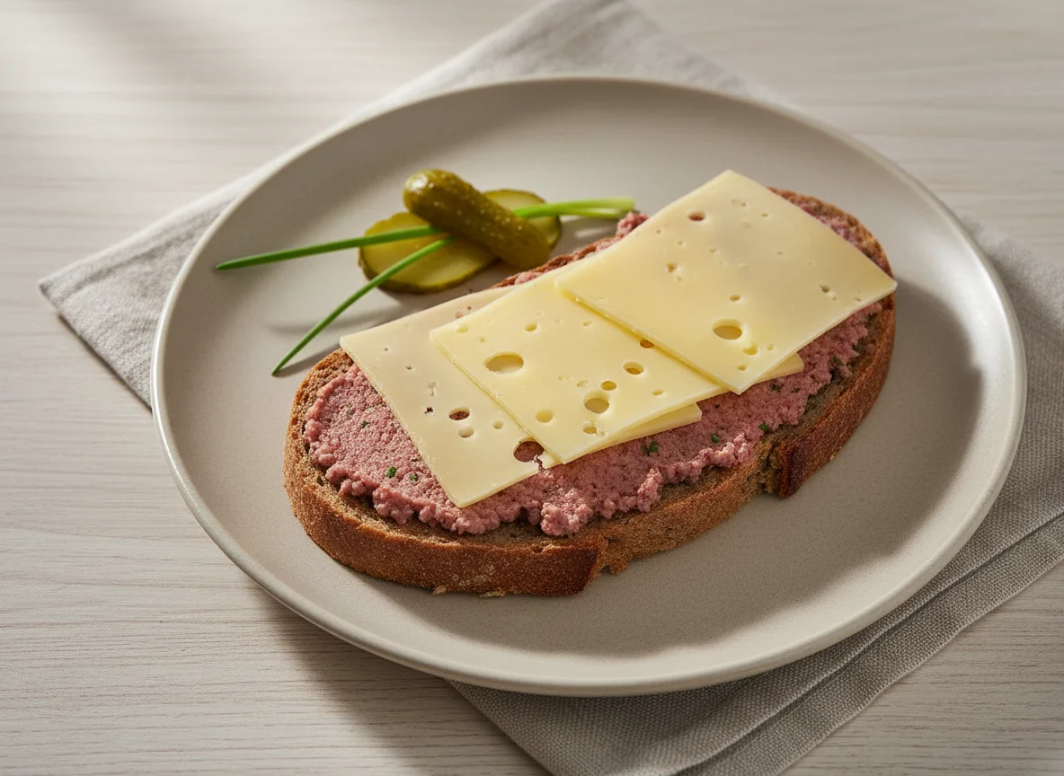 Wurstbrot mit Käse photo