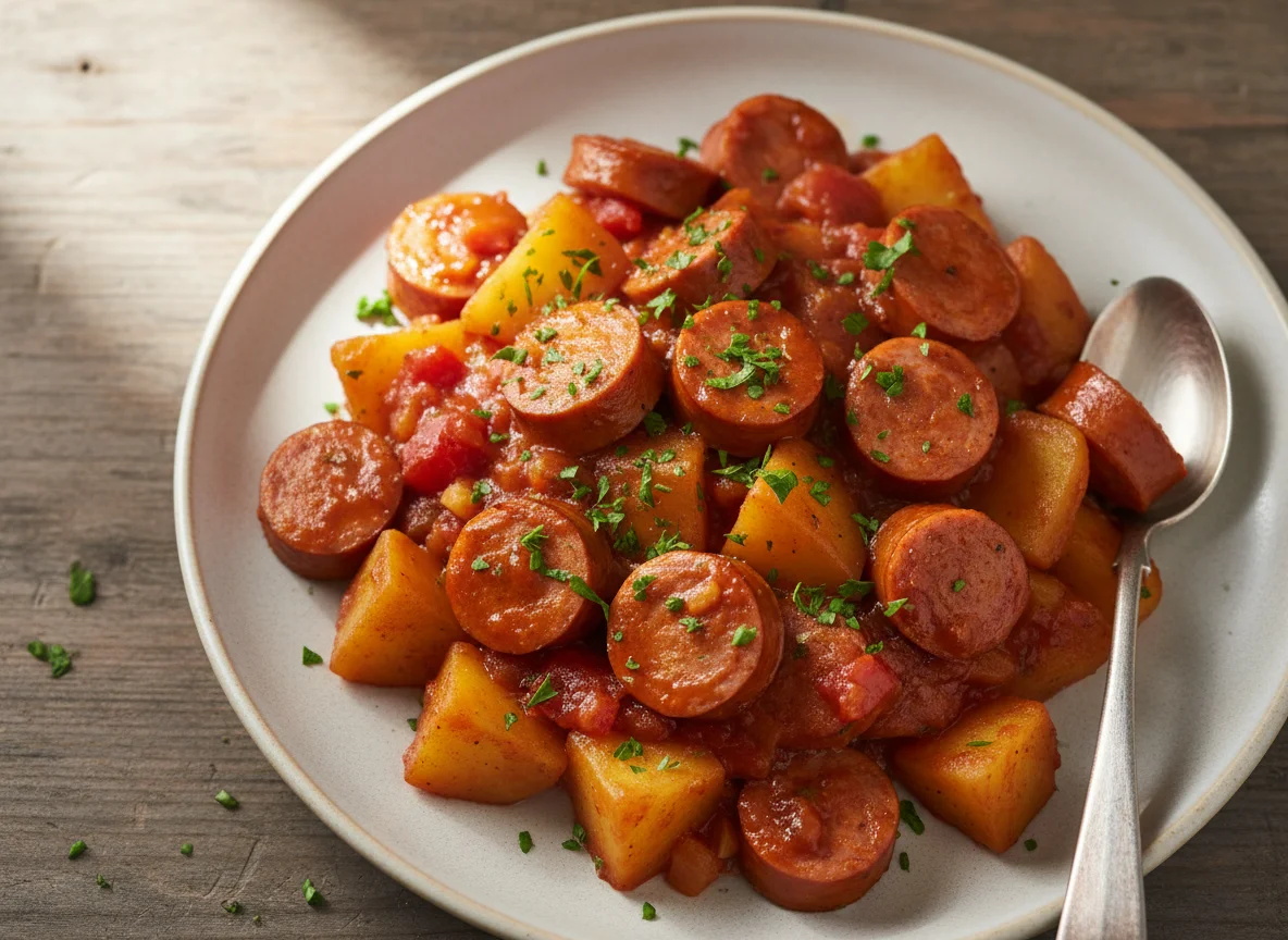 Wurstgulasch mit Kartoffeln photo