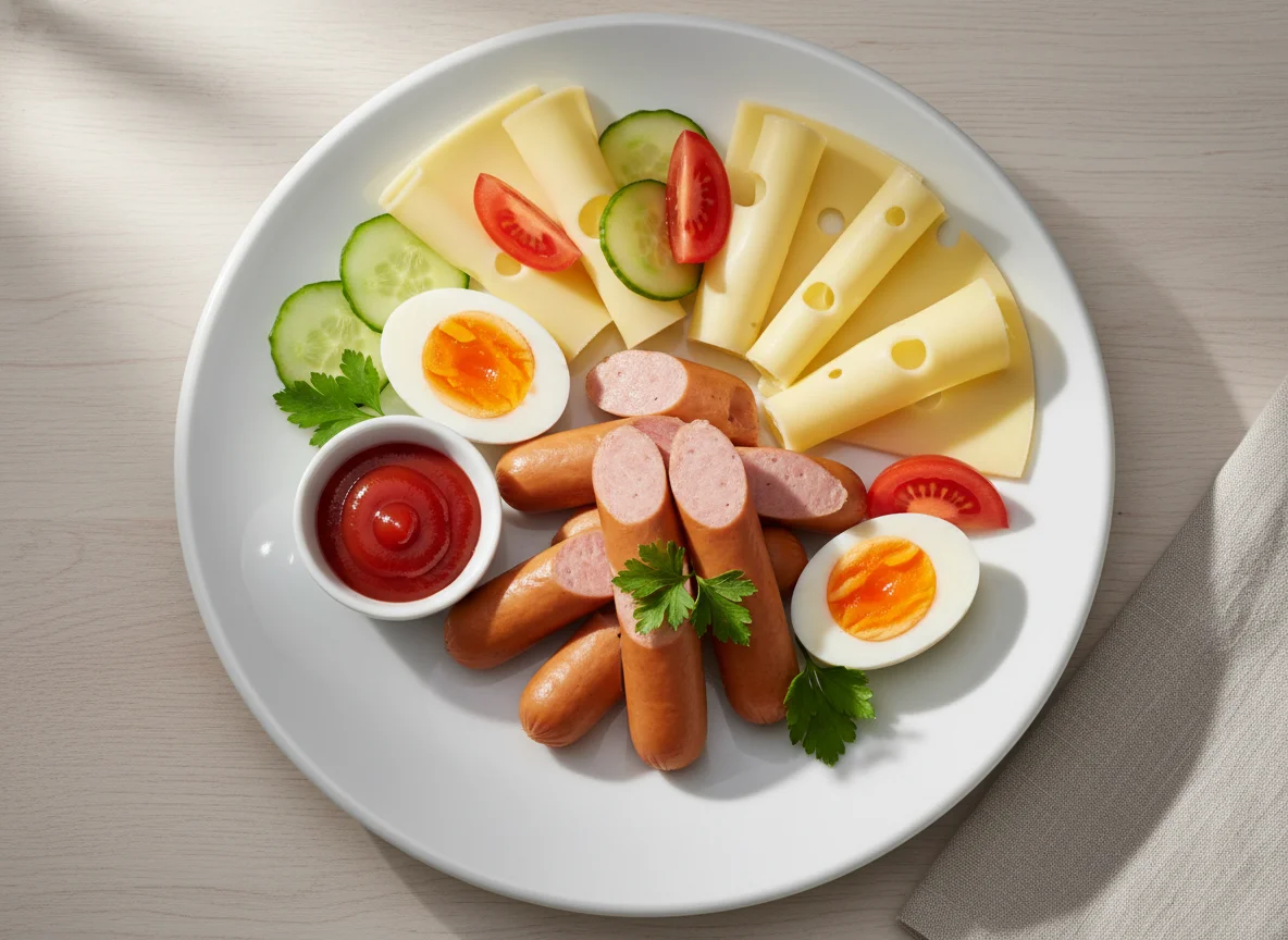 Wurstplatte mit Beilagen photo