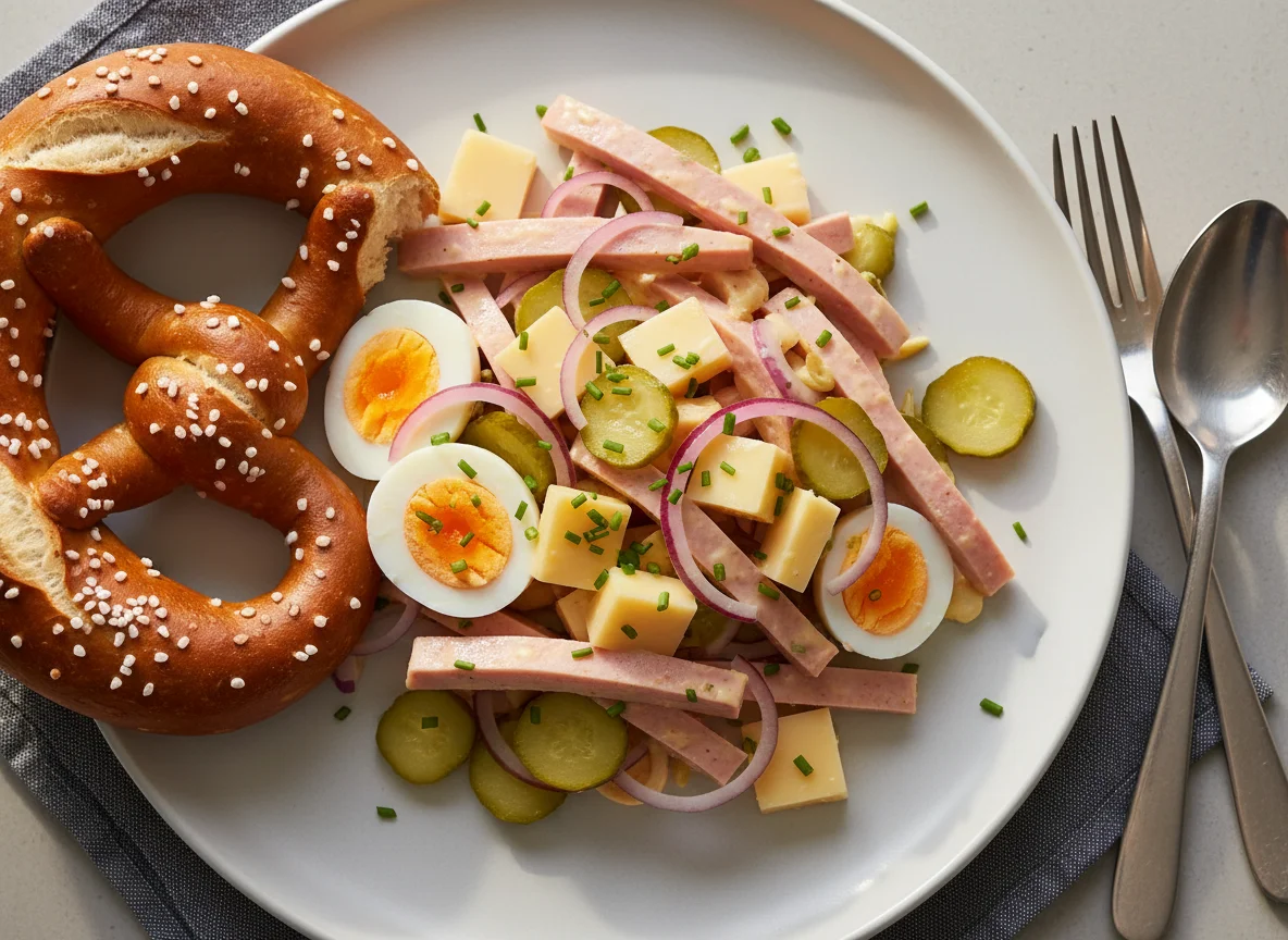 Wurstsalat mit Brezel photo