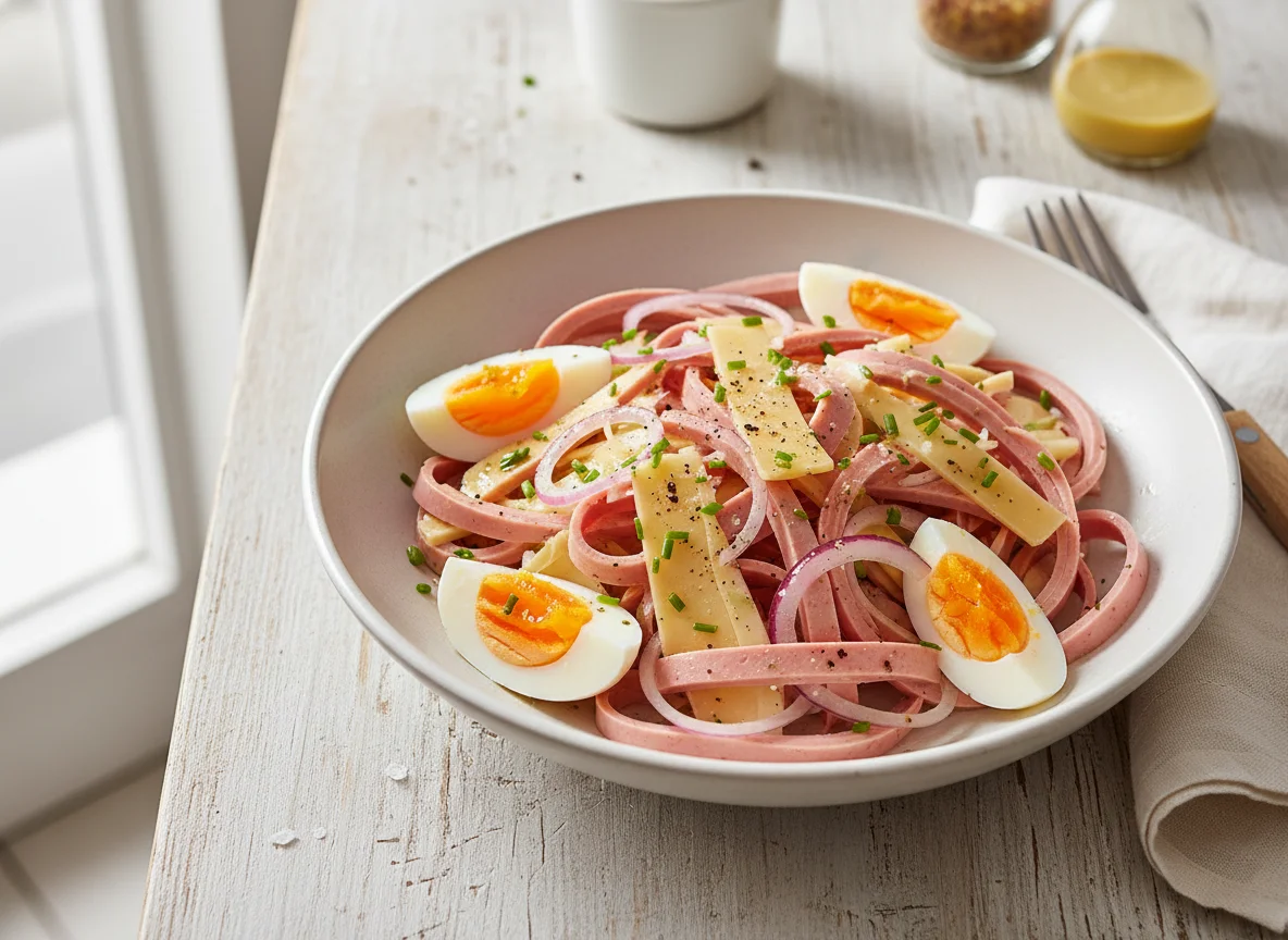Wurstsalat mit Ei photo