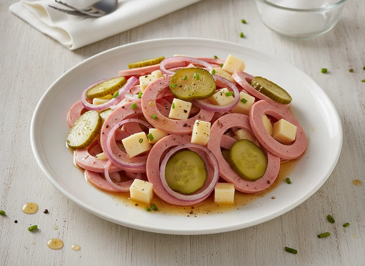 Wurstsalat mit Essig-Öl-Dressing photo