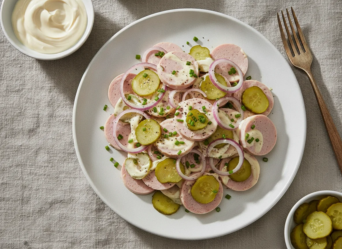 Wurstsalat mit Mayonnaise photo