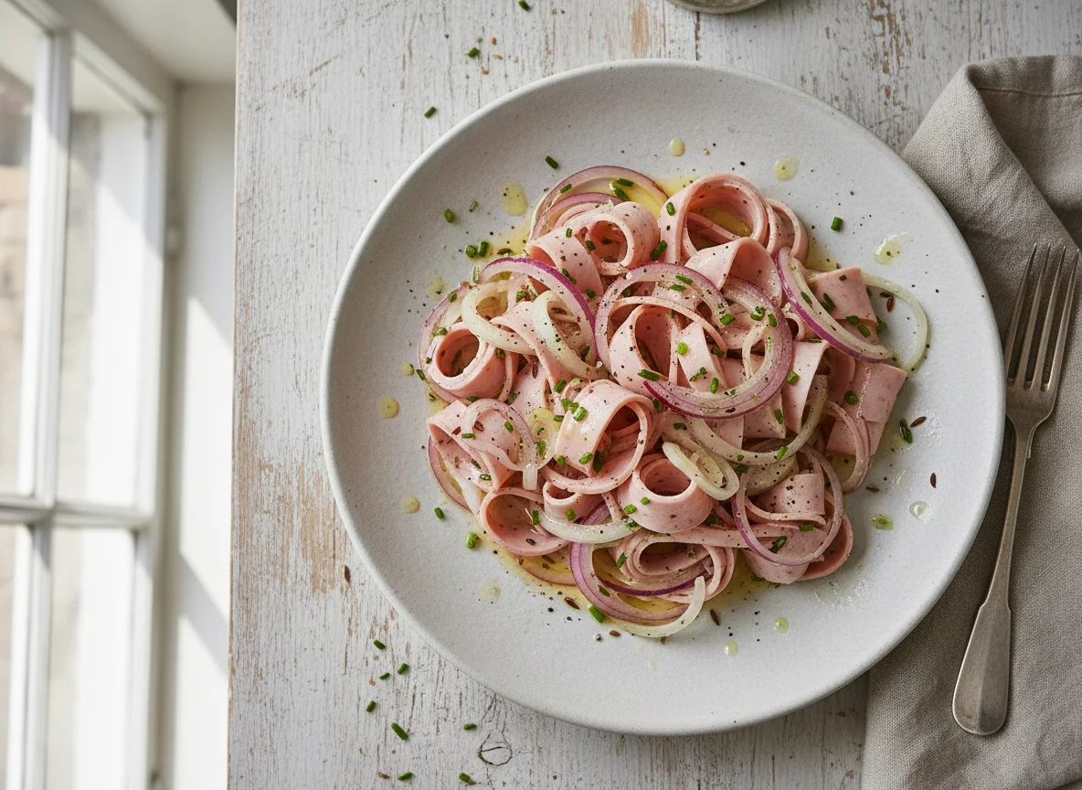 Wurstsalat mit Zwiebeln photo