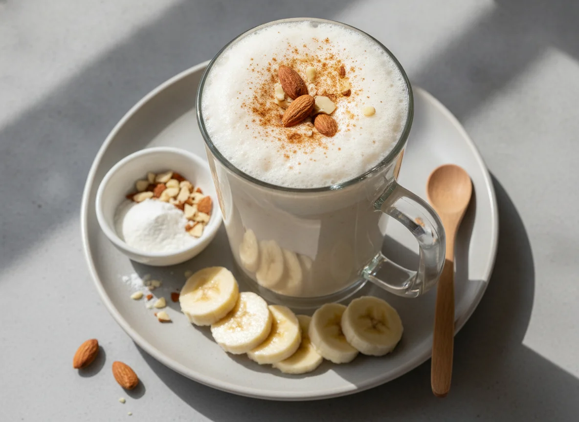 XXL-Proteinshake Mandel-Banane photo