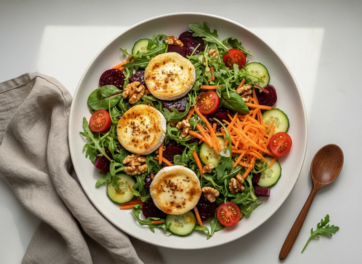 Ziegenkäse-Walnuss-Salat mit Roter Bete photo