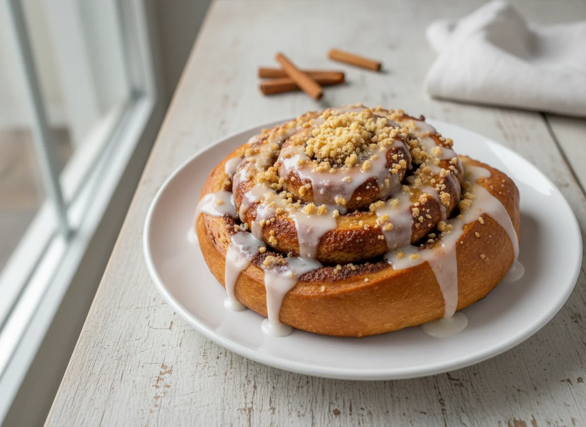 Zimtschnecke mit Streuseln photo