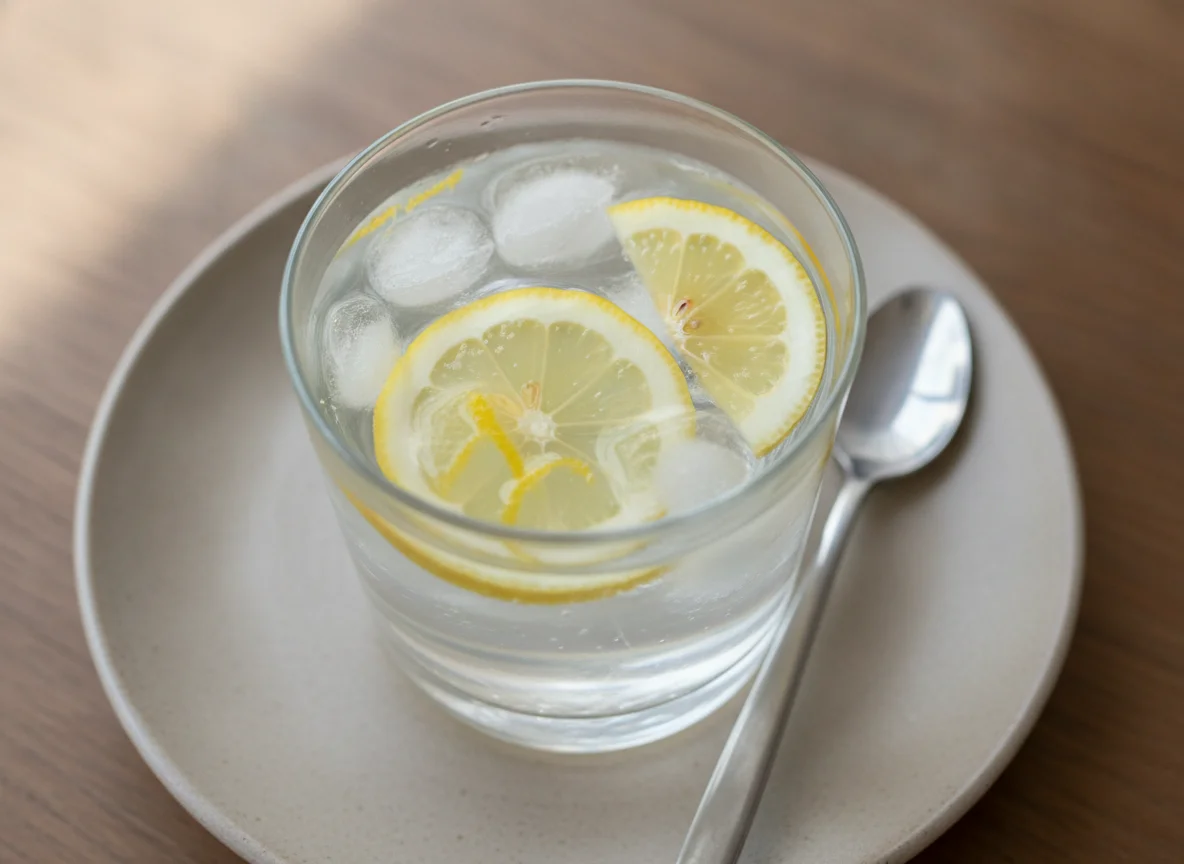Zitronenwasser mit Eis photo