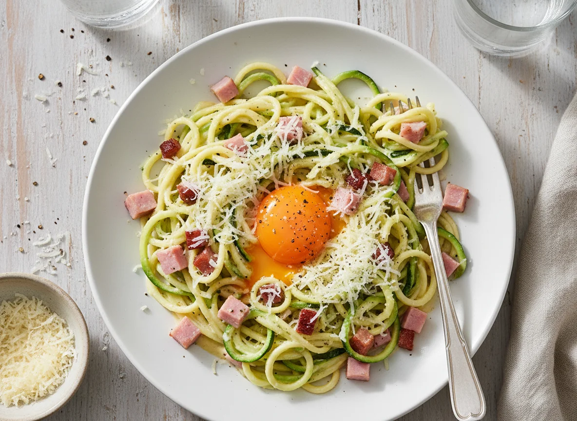 Zucchinispaghetti alla Carbonara photo