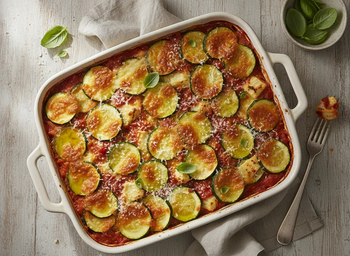 Zucchini-Tomaten-Auflauf mit Käse photo