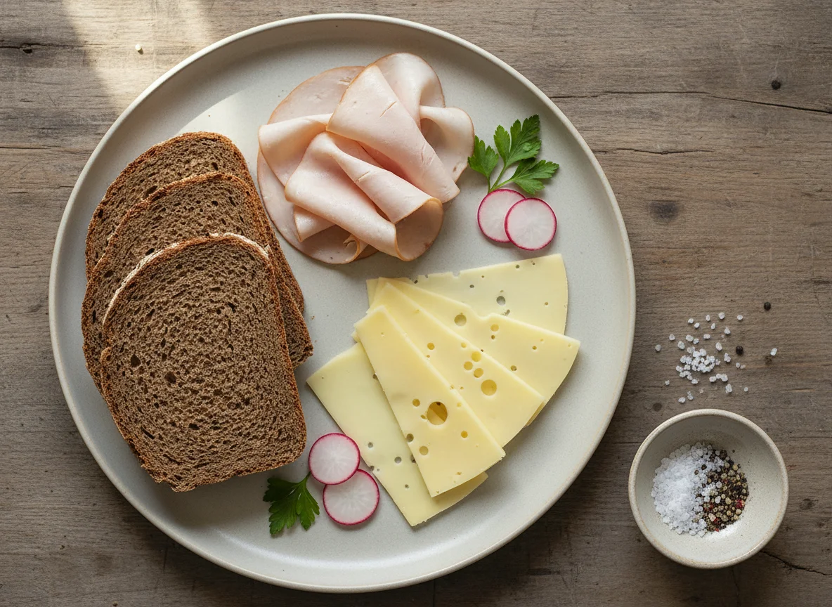 Zutaten für ein belegtes Brot photo