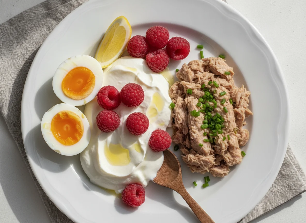 Zutaten für eine proteinreiche Mahlzeit photo