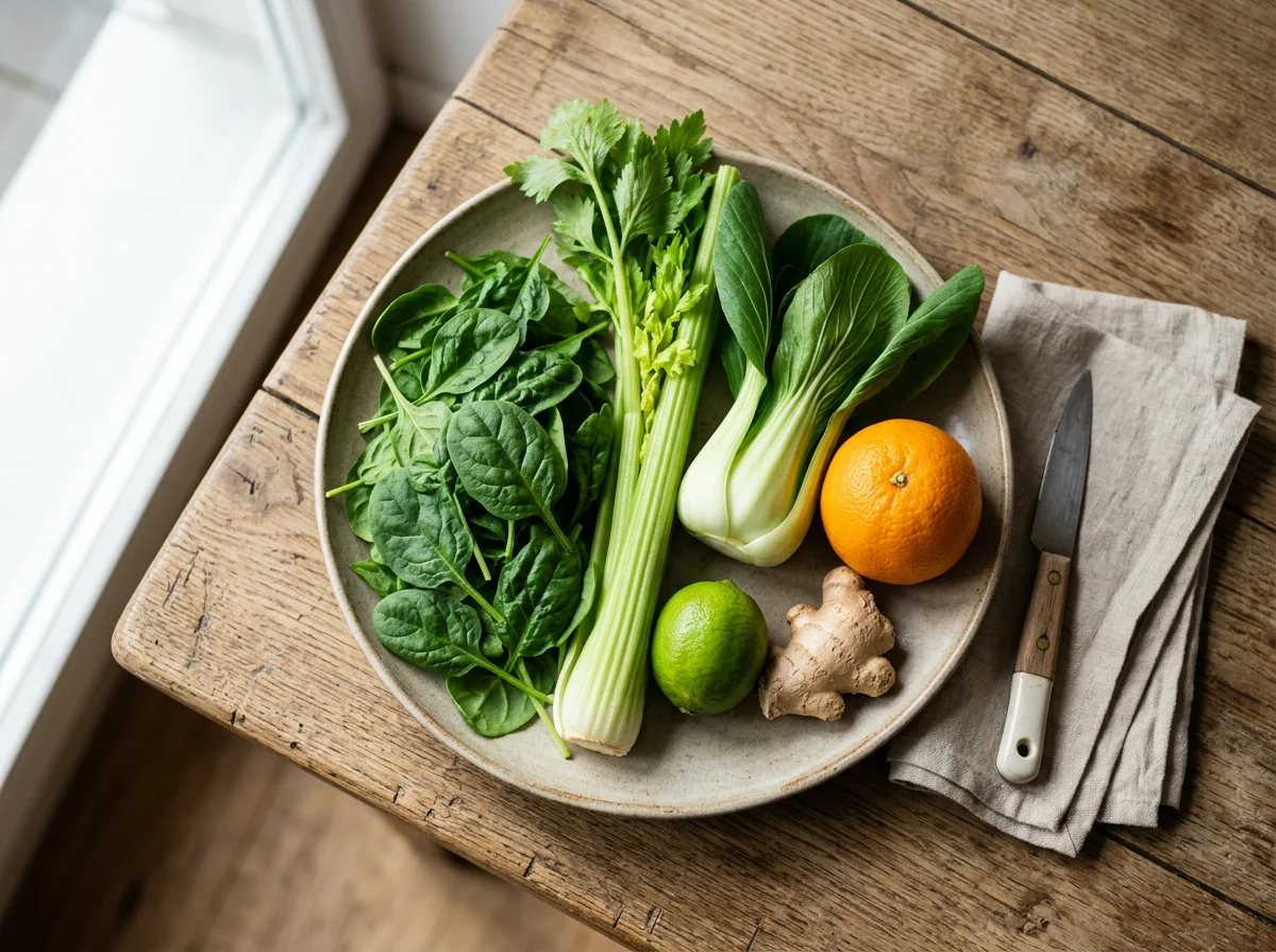 Zutaten für einen grünen Smoothie photo
