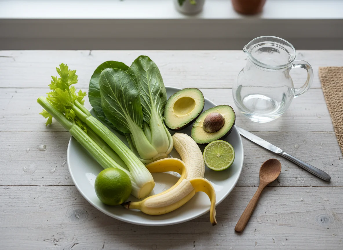 Zutaten für grünen Smoothie photo