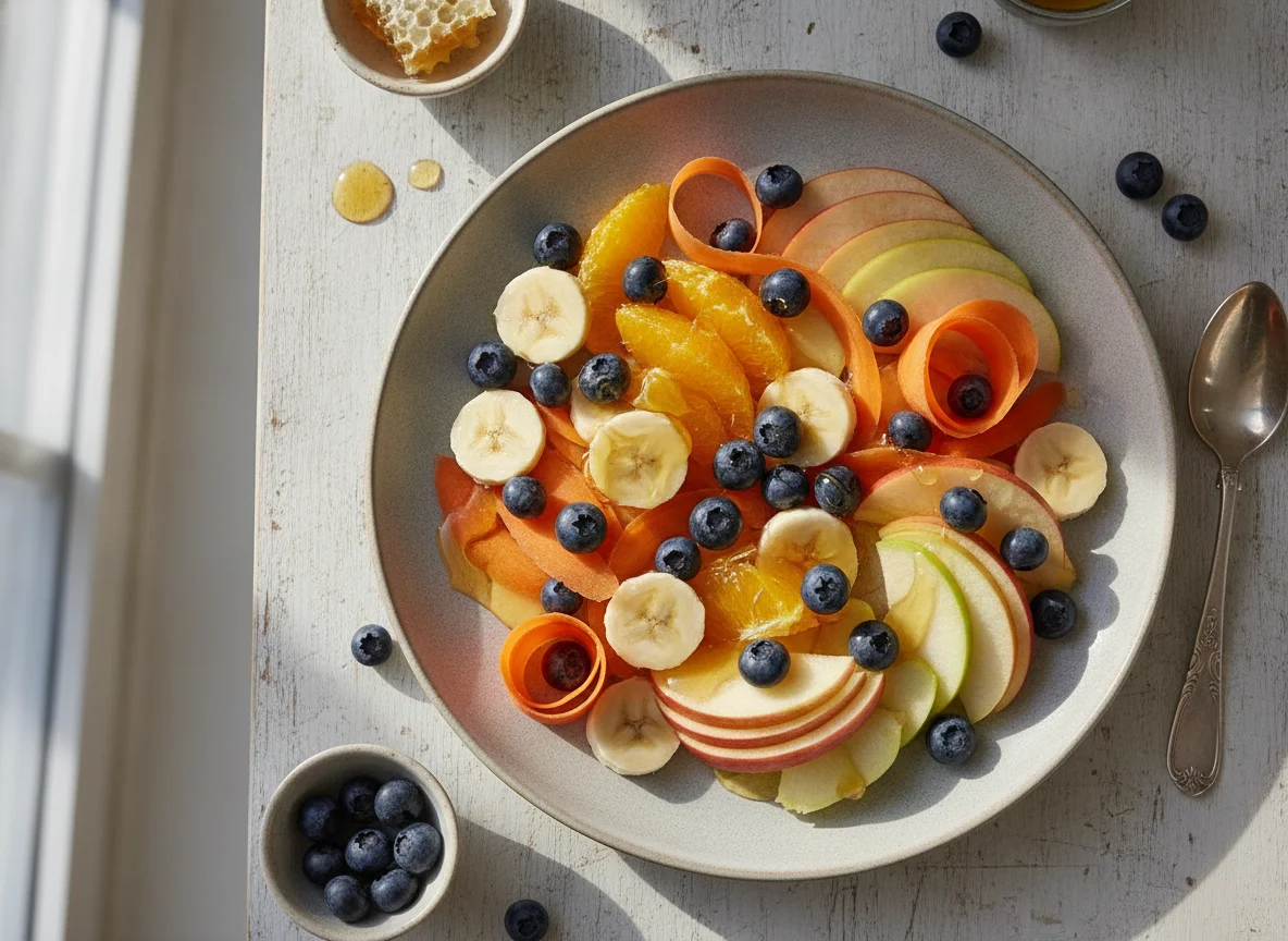 Zutaten für Obst- und Gemüsesalat photo