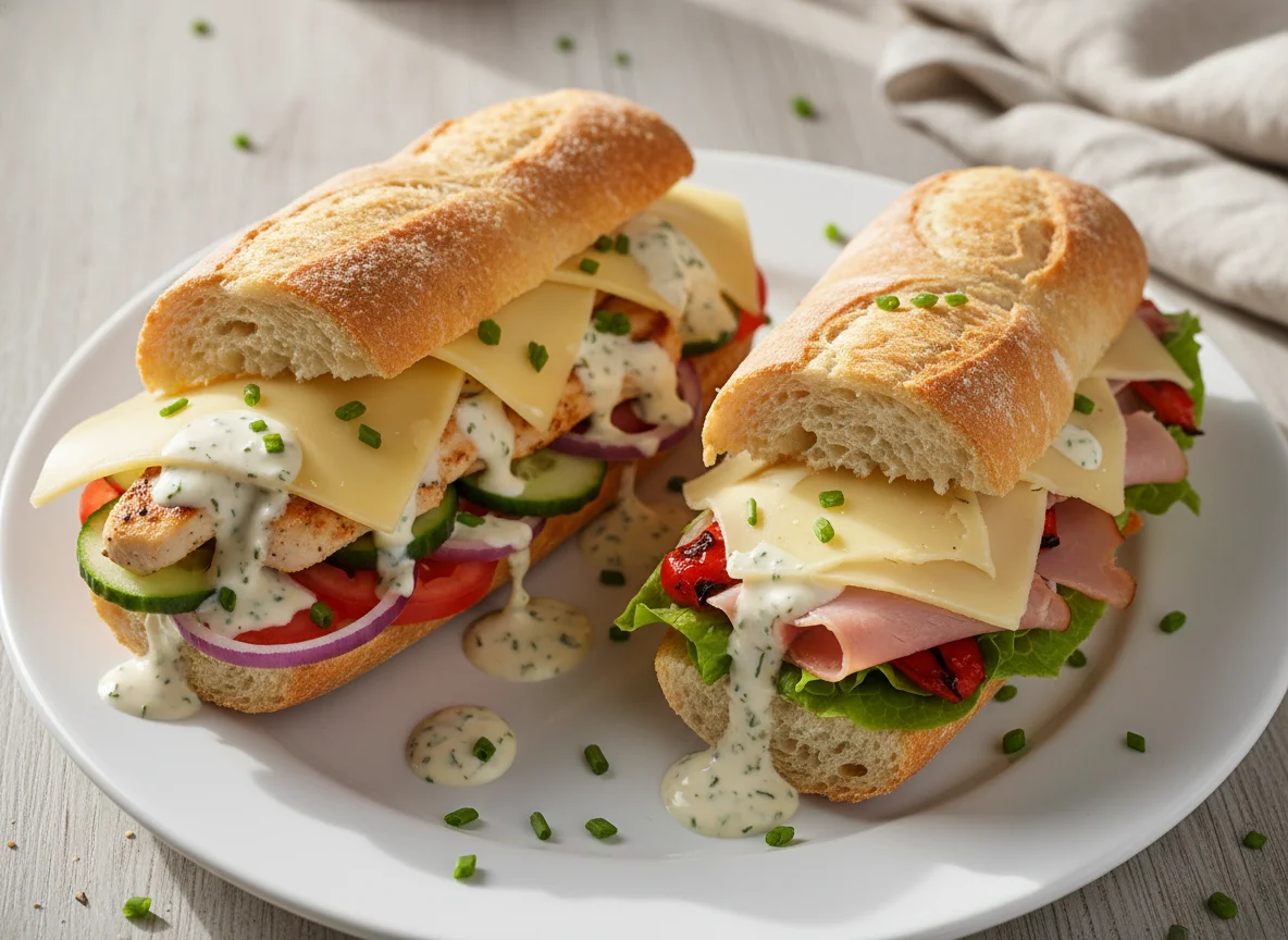 Zwei belegte Baguettes photo