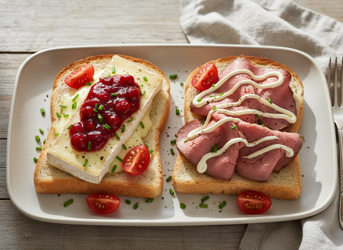 Zwei belegte Toasts photo