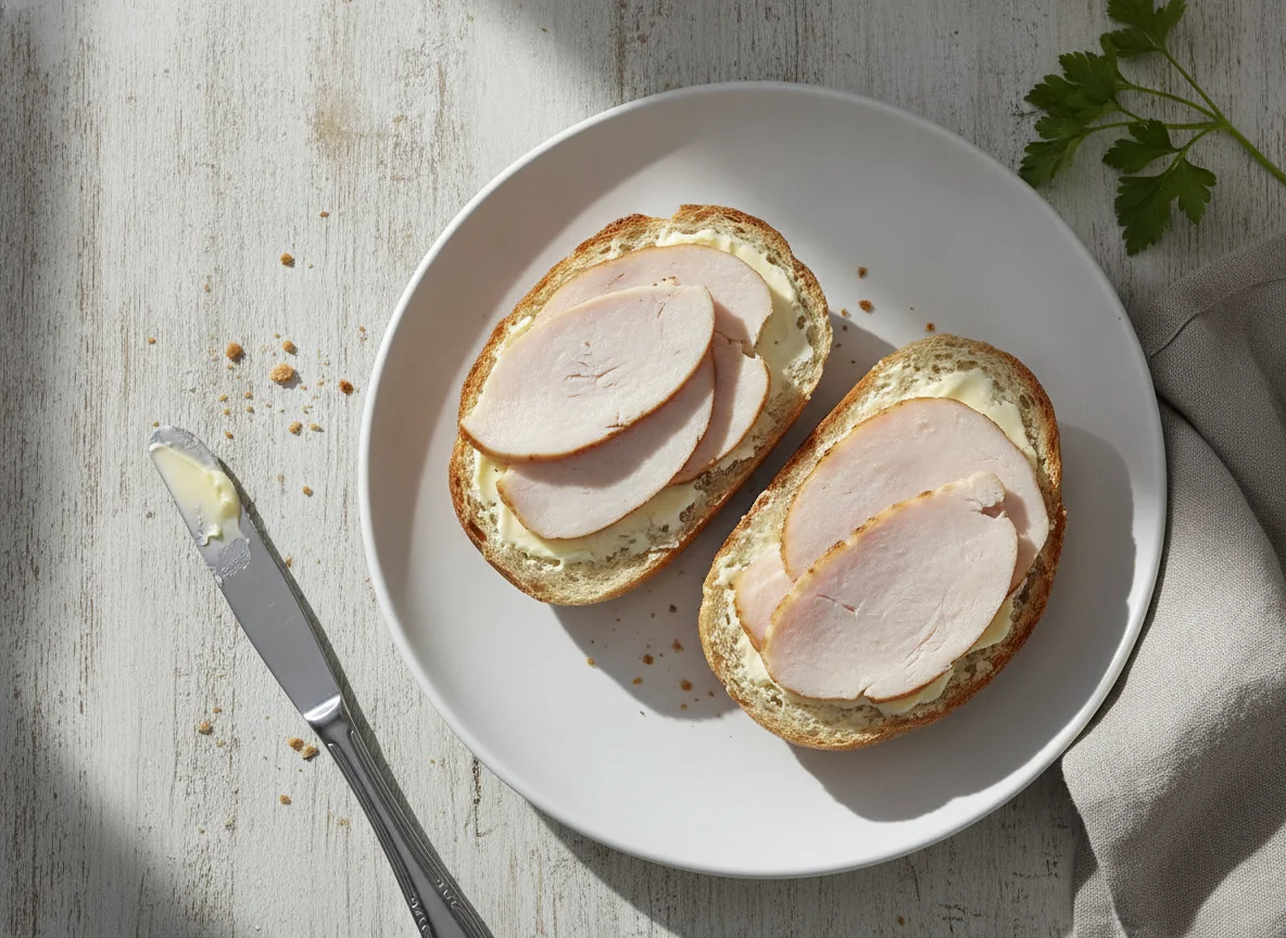 Zwei Brötchen mit Putenbrust photo