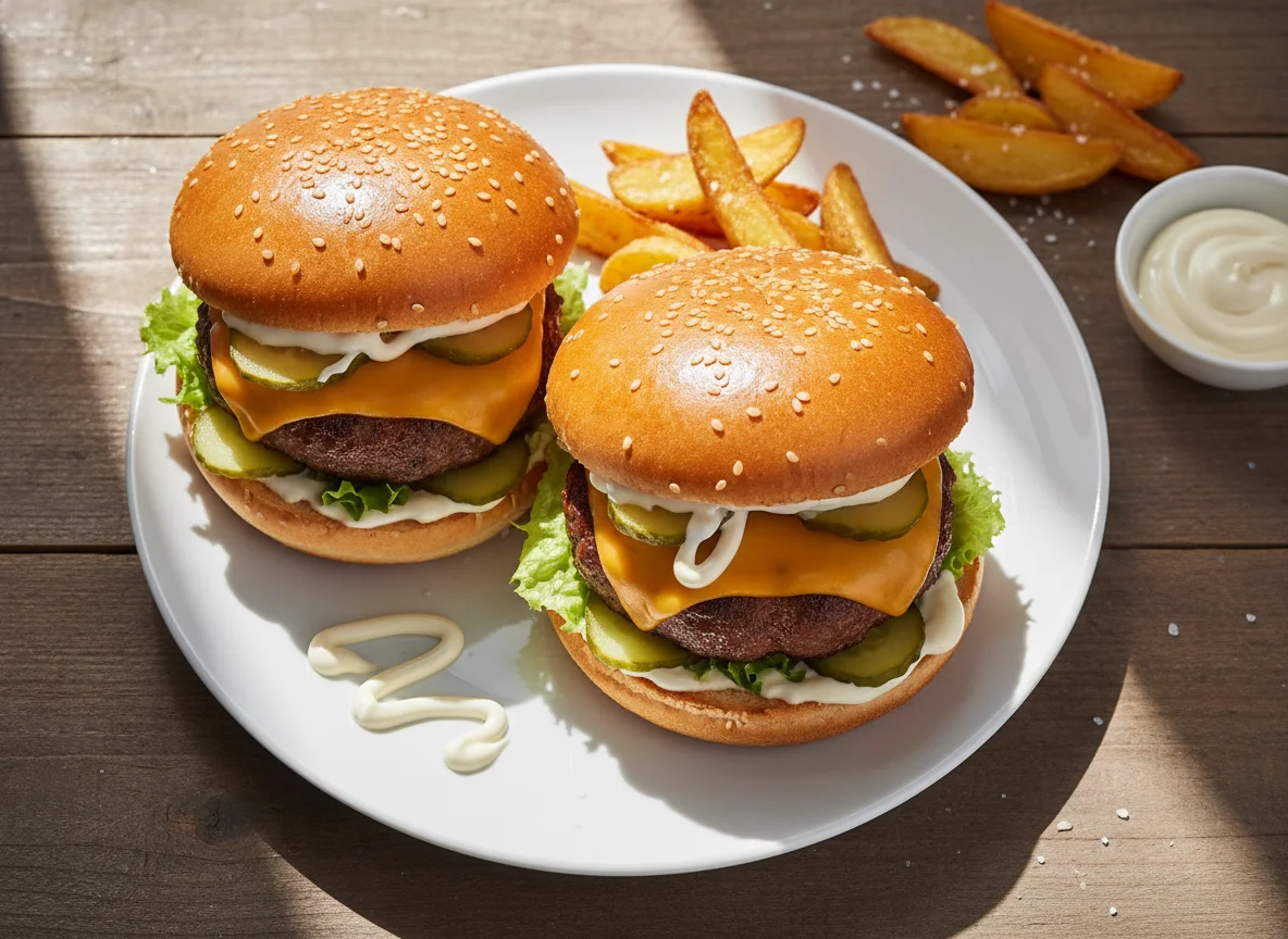 Zwei Cheeseburger photo