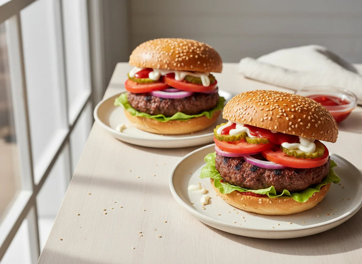 Zwei Hamburger photo