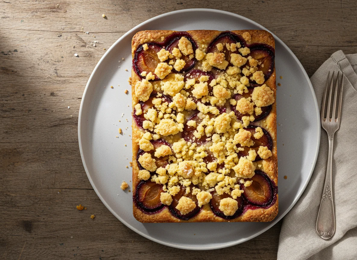 Zwetschgenkuchen mit Streuseln photo