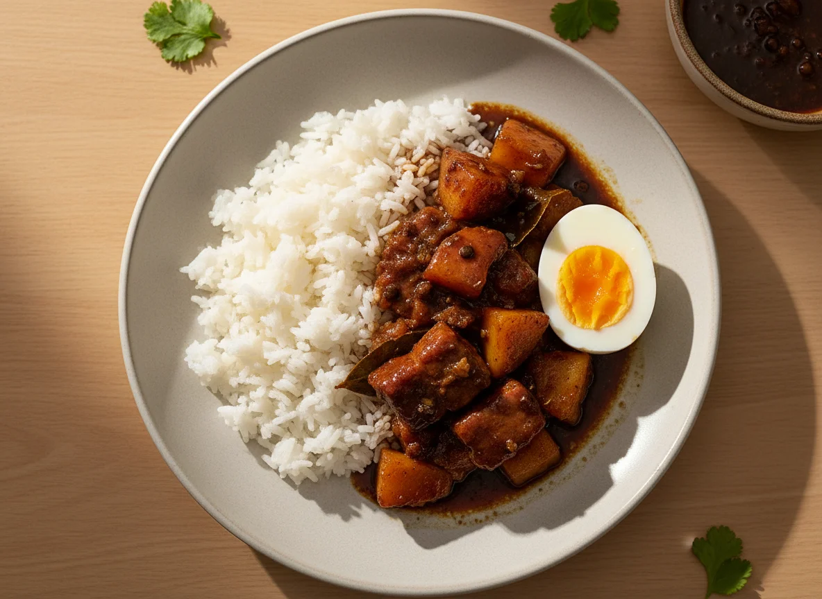Adobo with Rice and Egg photo