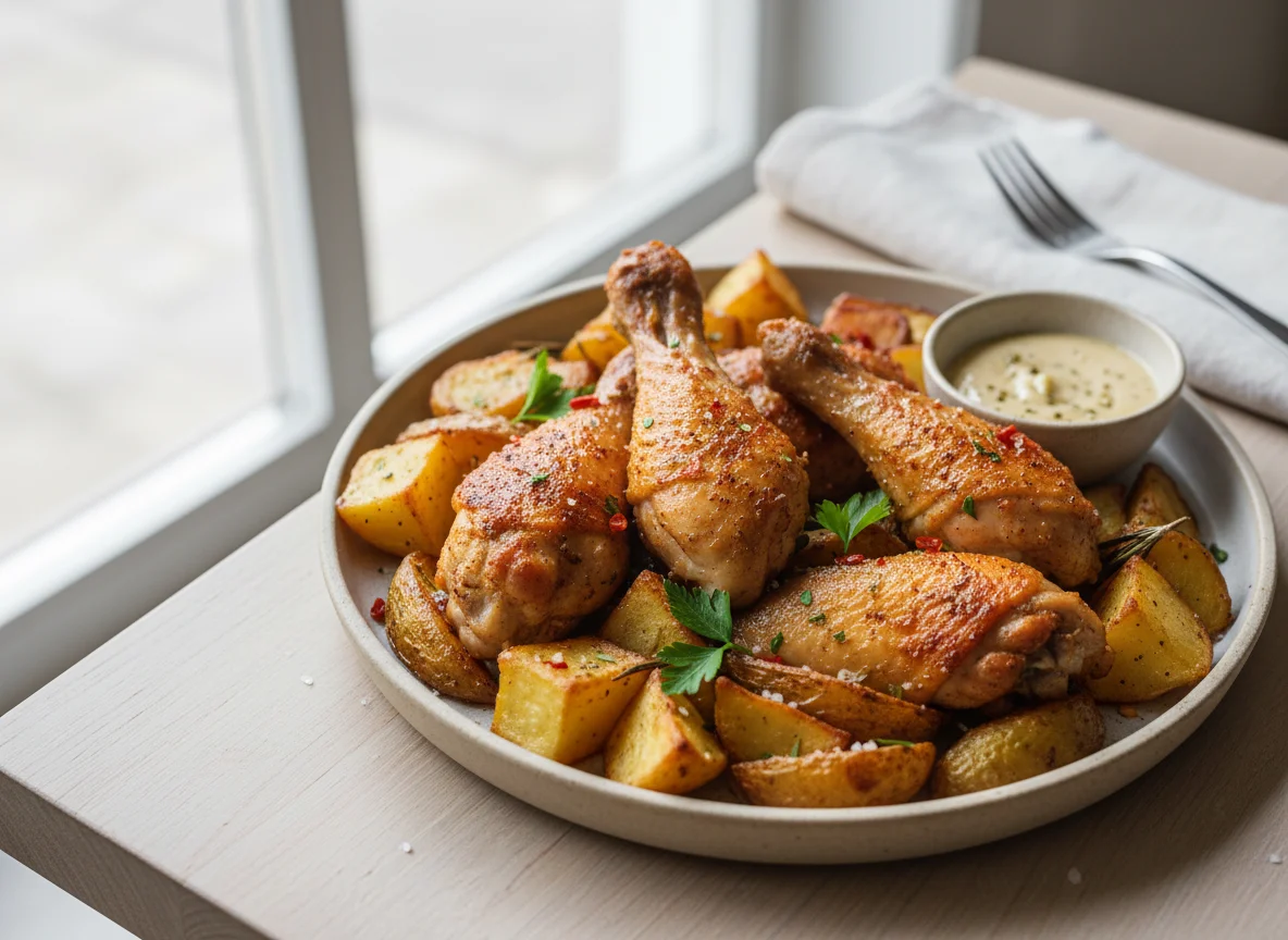 Air Fried Chicken and Potatoes photo