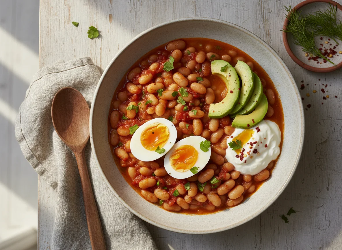 Albanian Bean Stew (Jani me Fasule) with Sides photo