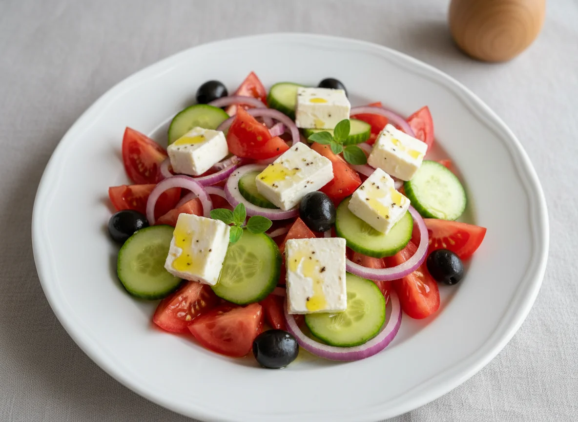 Albanian Salad with Feta Cheese photo