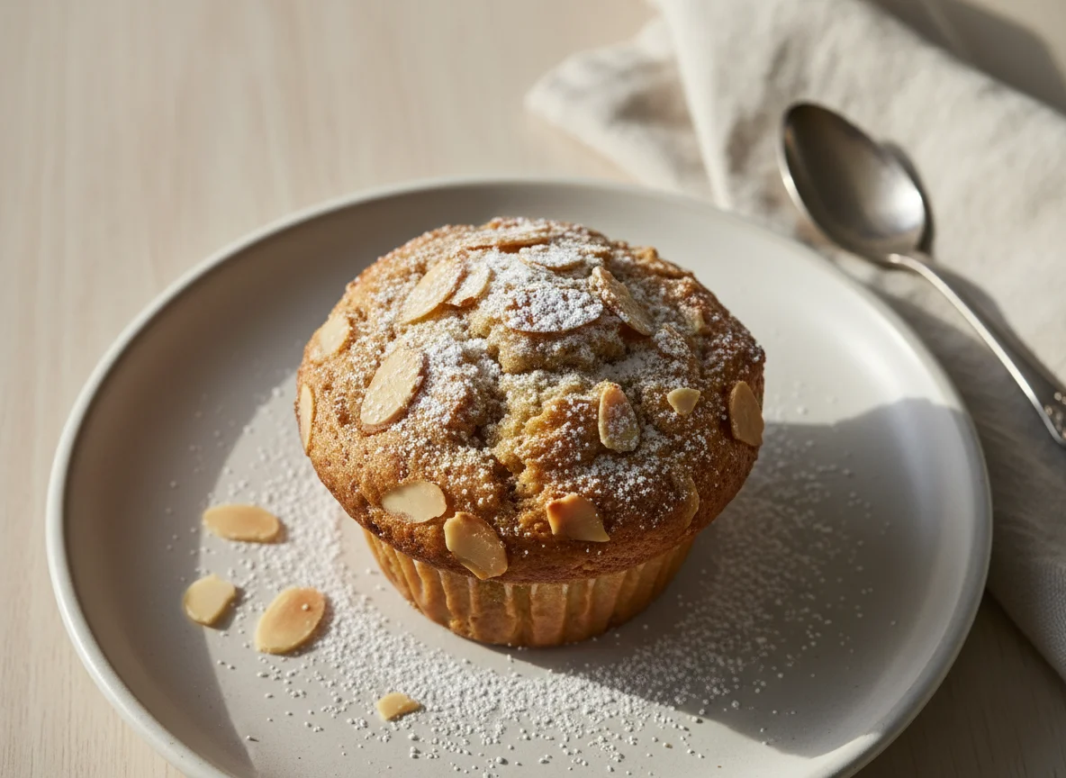 Almond Muffin with Powdered Sugar photo