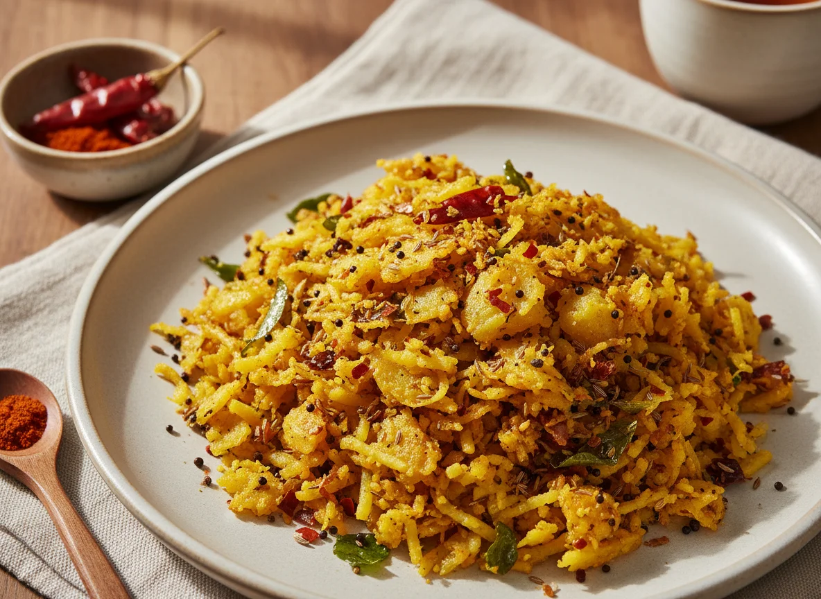 Aloo Bhujia (Spicy Potato Stir-fry) photo