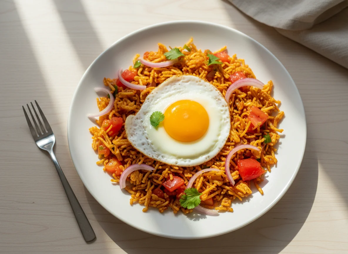 Aloo Bhujia with Egg photo