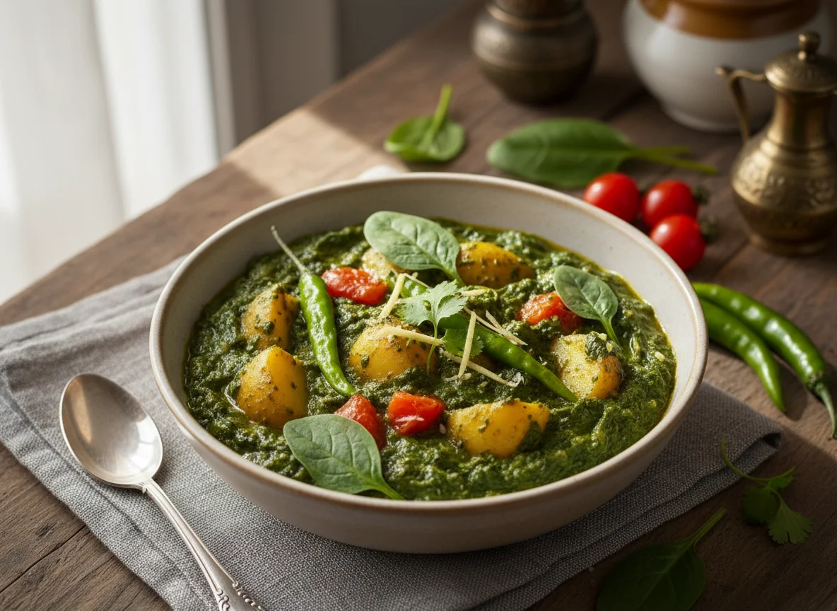 Aloo Palak (Potato and Spinach Curry) photo