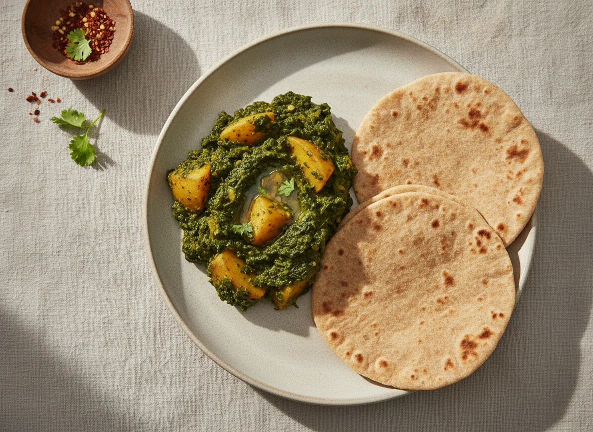 Aloo Saag with Roti photo
