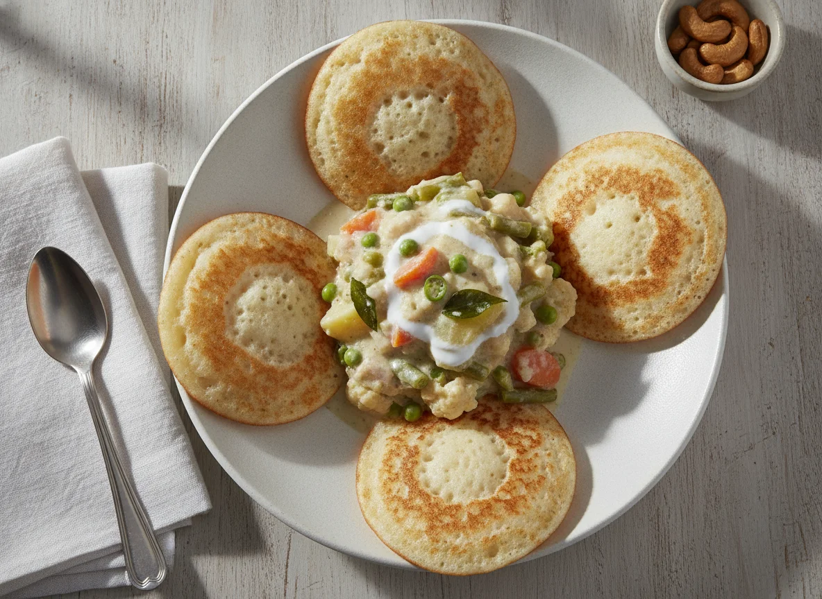 Appam with Vegetable Stew photo
