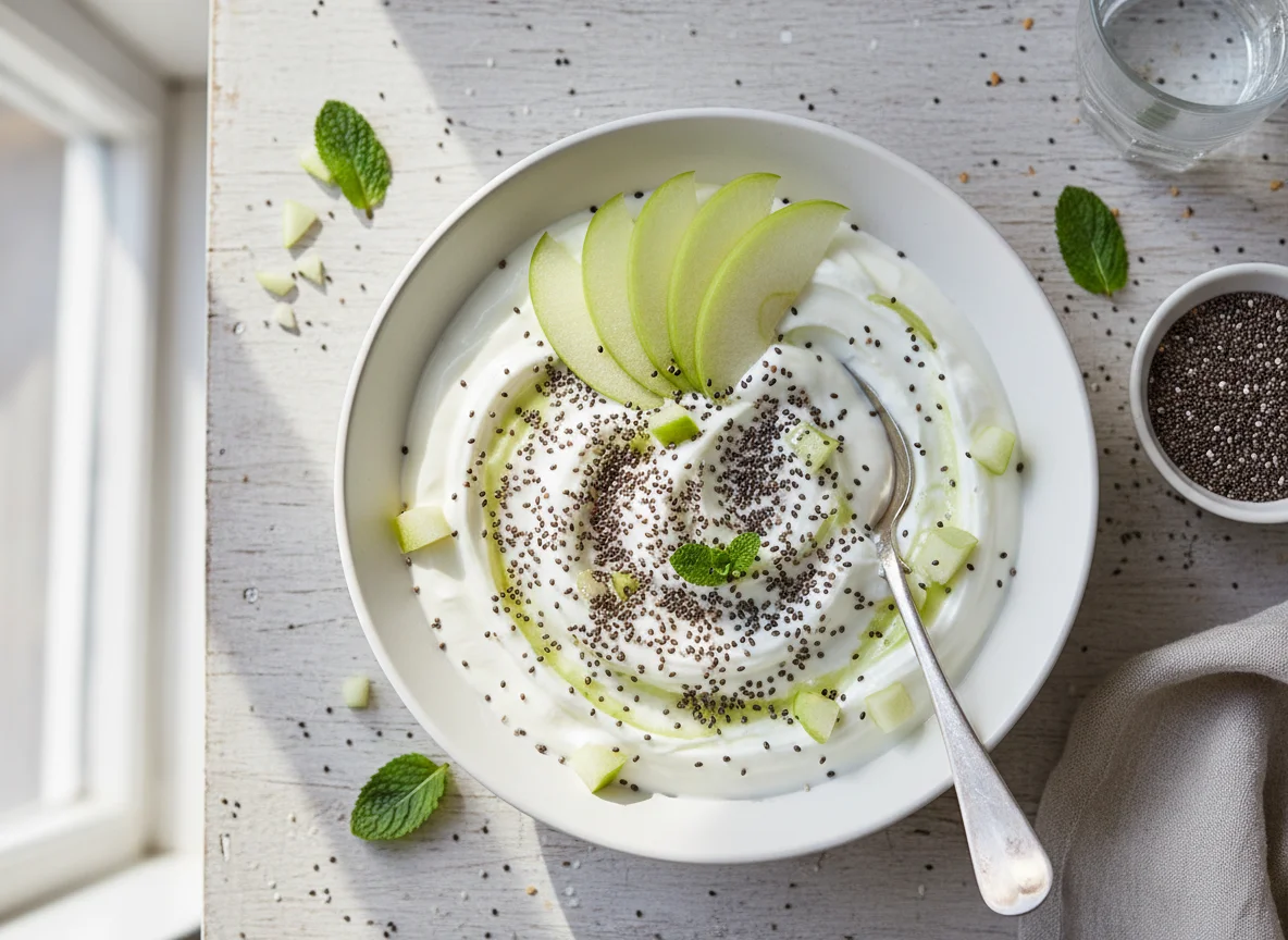 Apple and Chia Seed Yogurt photo