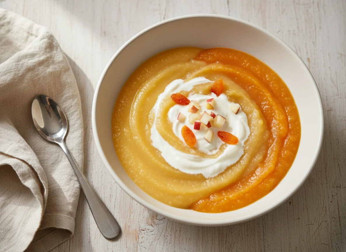 Apple, Apricot and Cream Baby Puree photo