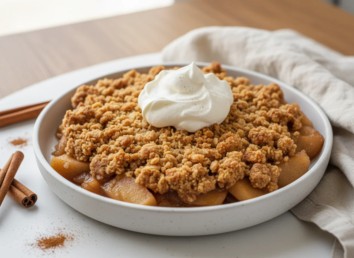 Apple Crumble with Cream photo