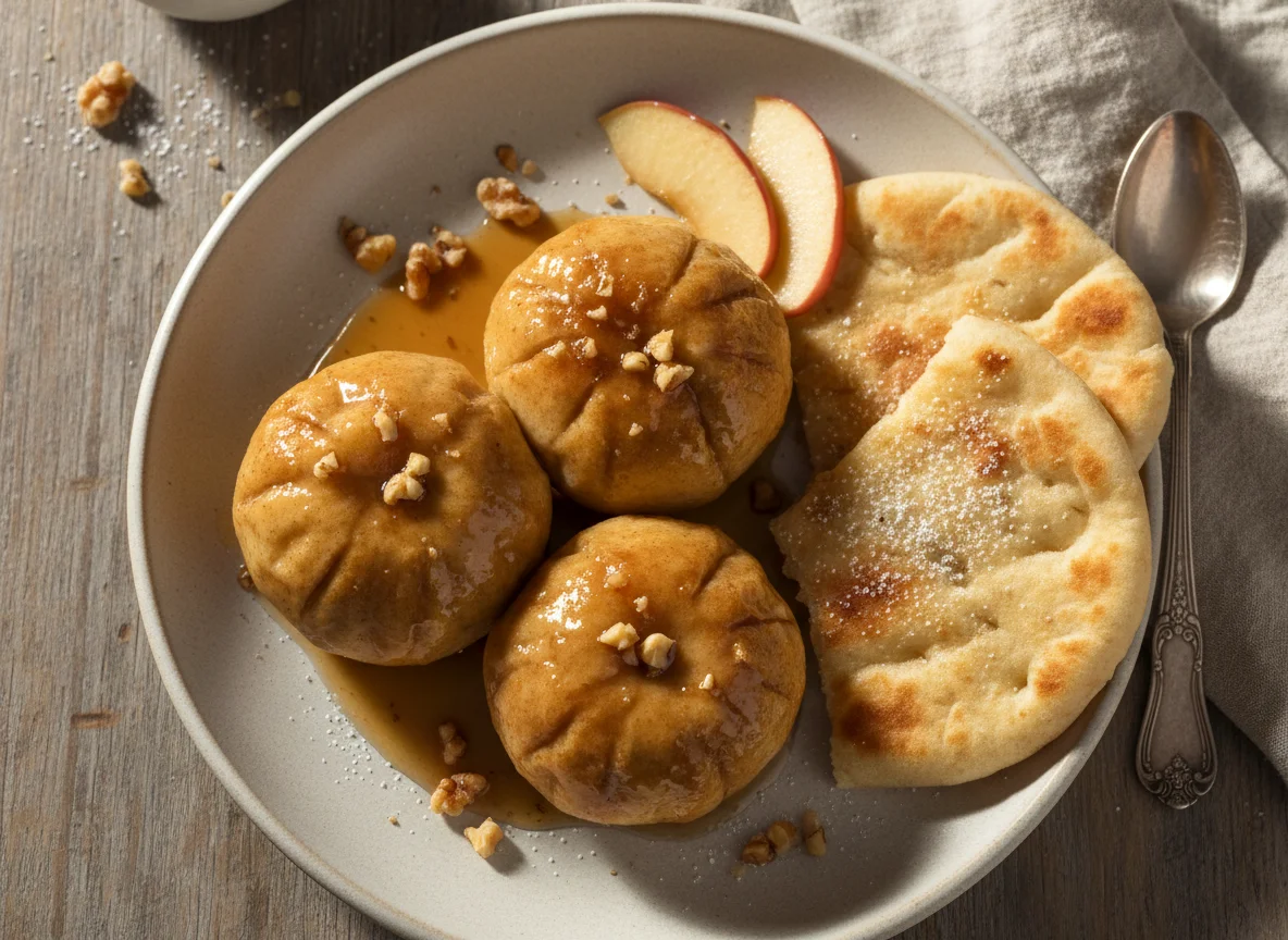 Apple Dumplings with Flatbread photo