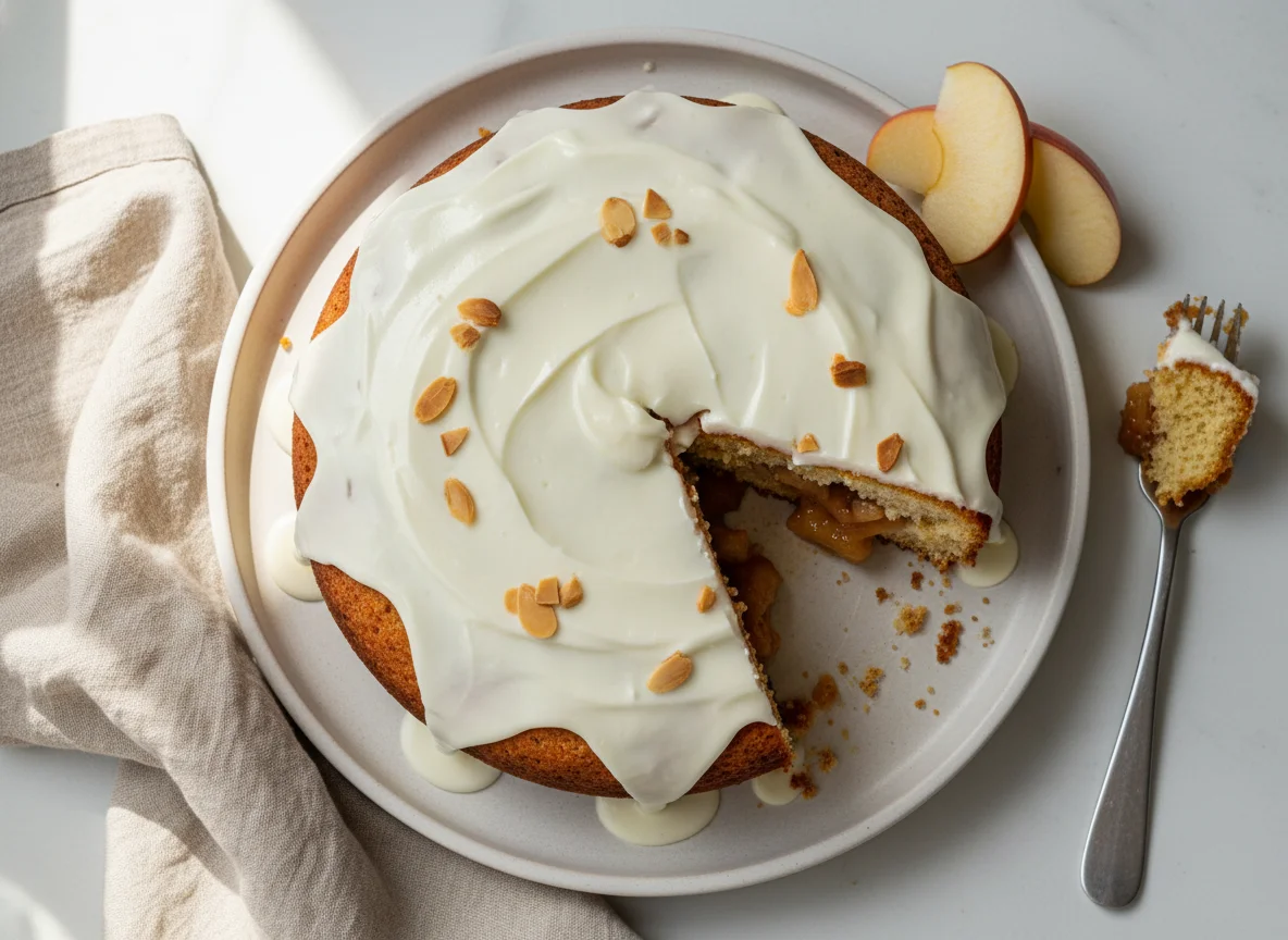 Apple Sponge Cake with Icing photo