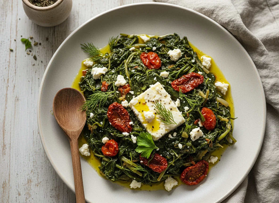 Aromatic Greens Yachni with Feta photo