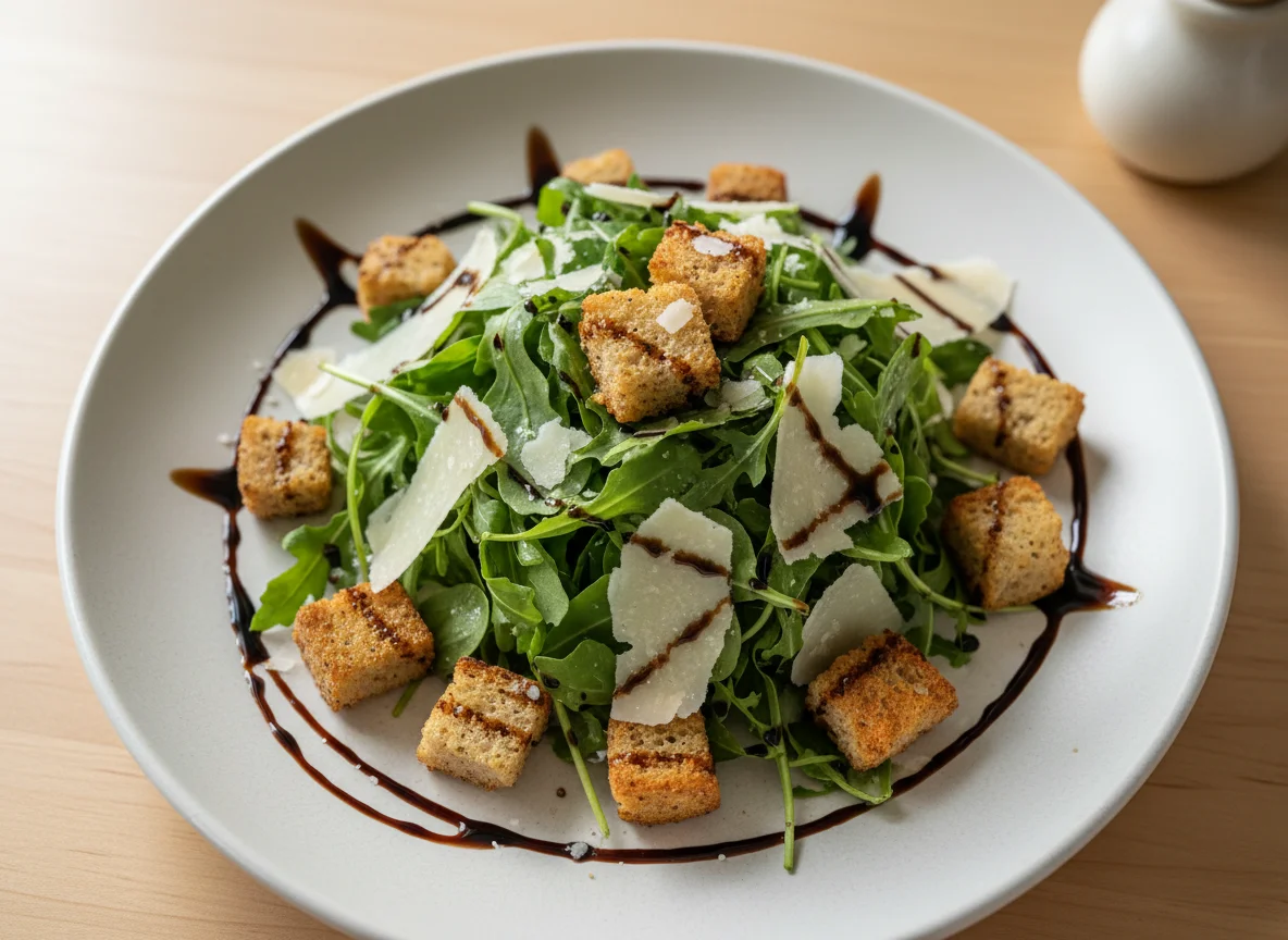 Arugula Salad with Croutons and Parmesan photo