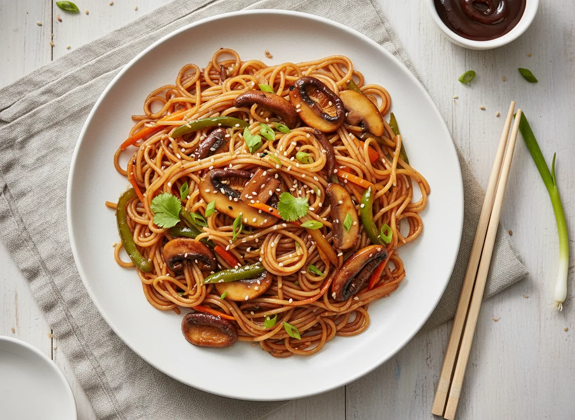 ASDA Mushroom Stir-Fry with Rice Noodles and Hoisin Sauce photo
