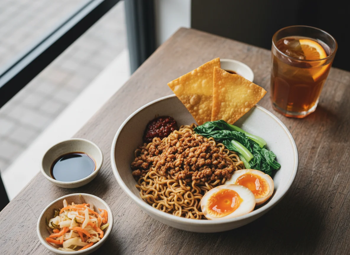 Asian Noodle Bowl with Sides photo