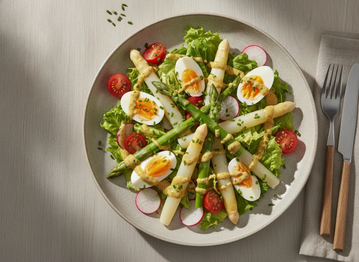 Asparagus and Egg Salad with Mustard Dressing photo