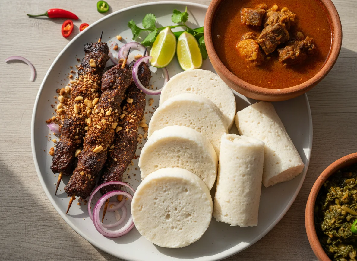 Assorted African Staples and Meat photo