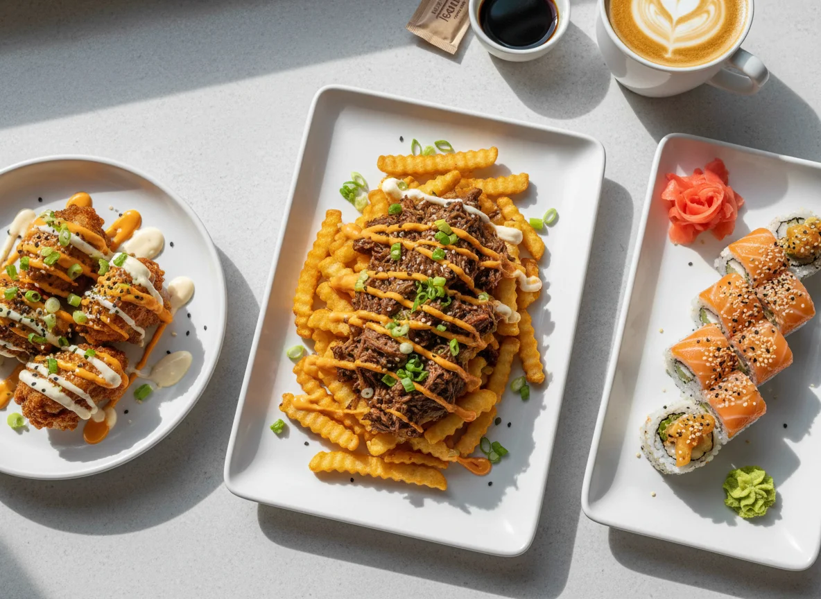 Assorted Asian-inspired dishes photo