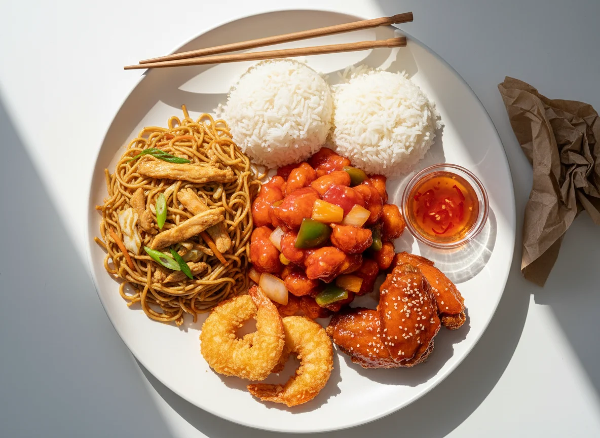 Assorted Chinese Takeaway Meal photo